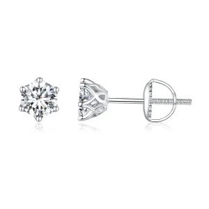 (bilde for) Pandora Style 0,5 karat fireklo Moissanite øredobber - MSE004-S