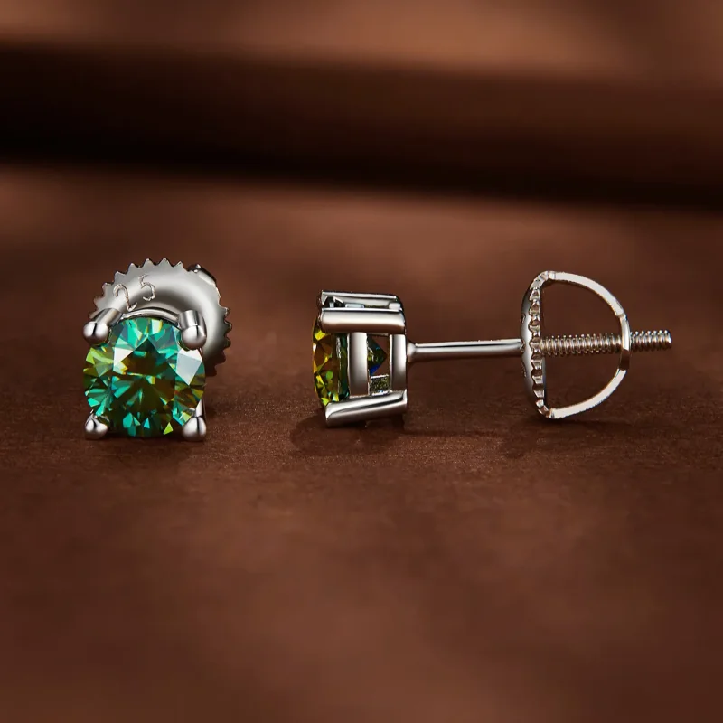 (bilde for) Pandora Style 0,5 karat fireklo Moissanite ørepynt - MSE003-CFS - Vis 2