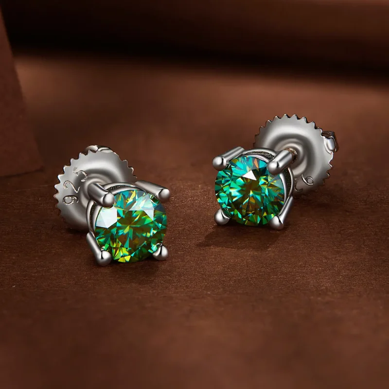 (bilde for) Pandora Style 0,5 karat fireklo Moissanite ørepynt - MSE003-CFS - Vis 3