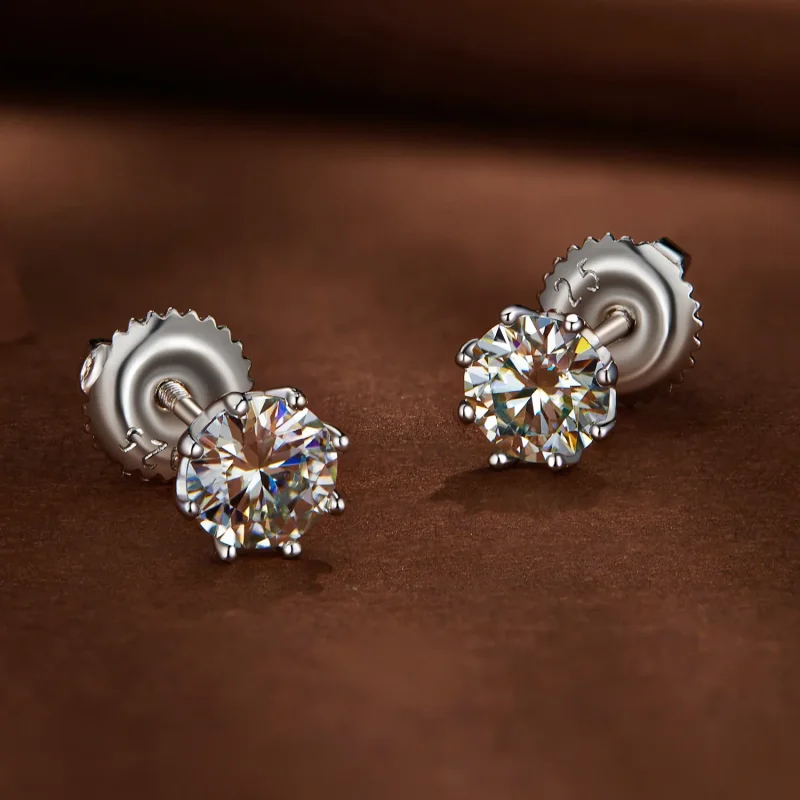 (bilde for) Pandora Style 0,5 karat Moissanite Hoops øredobber - MSE019-S - Vis 2