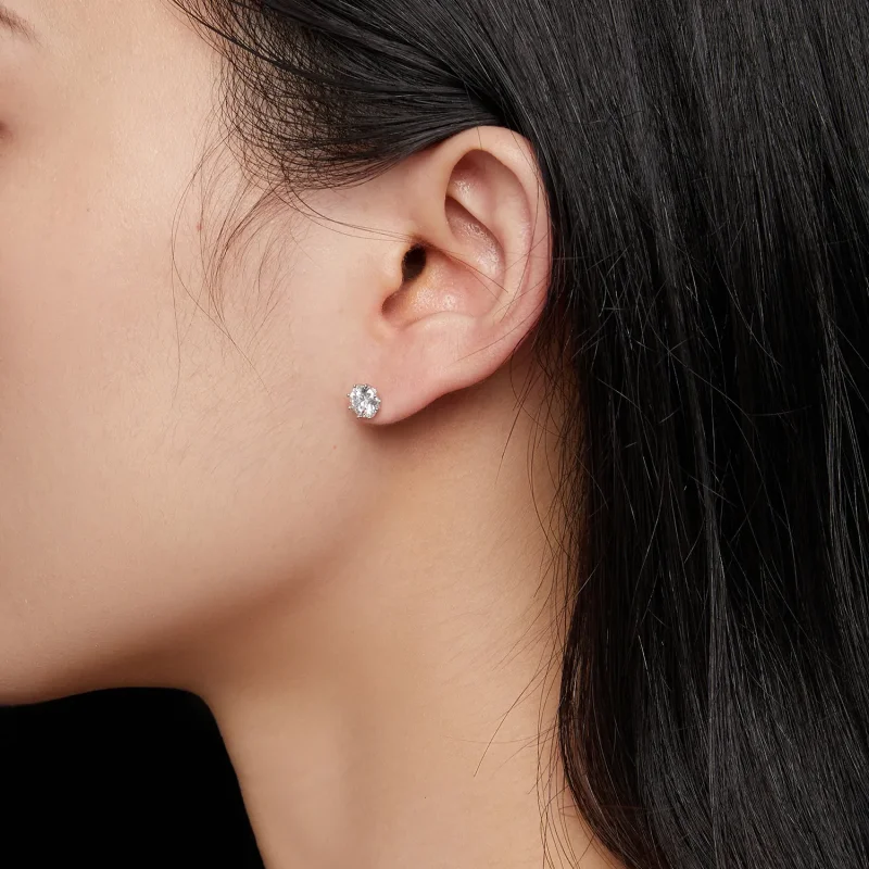 (bilde for) Pandora Style 0,5 karat Moissanite Hoops øredobber - MSE019-S - Vis 5