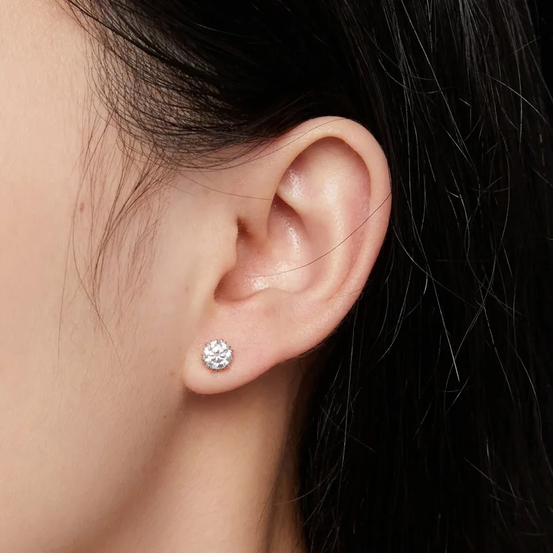 (bilde for) Pandora Style 0,5 karat Moissanite øredobber - MSE020-S - Vis 4