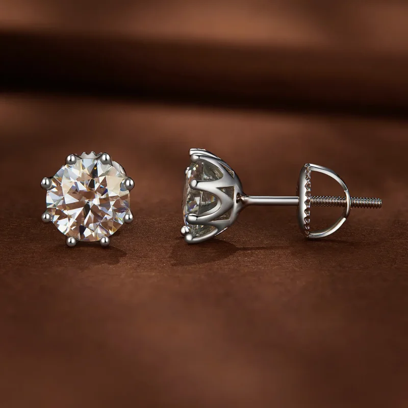 (bilde for) Pandora Style 1 karat Moissanite øredobber - MSE019-L - Vis 2