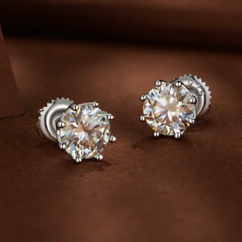 (bilde for) Pandora Style 1 karat Moissanite øredobber - MSE019-L - Vis 3