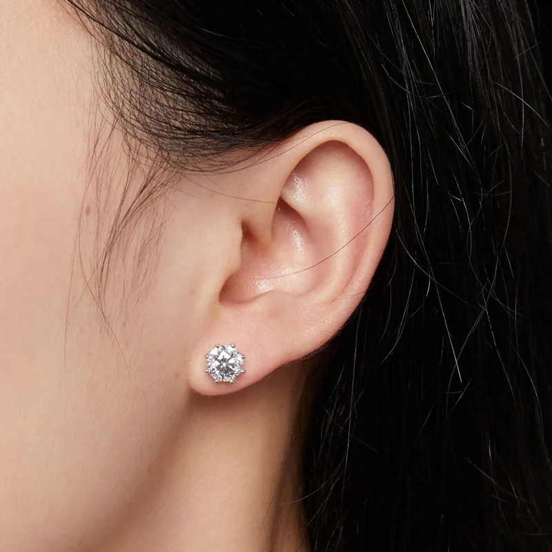 (bilde for) Pandora Style 1 karat Moissanite øredobber - MSE019-L - Vis 4