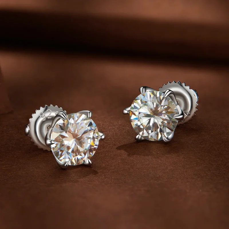 (bilde for) Pandora Style 1 karat Moissanite øredobber - MSE021-S - Vis 3