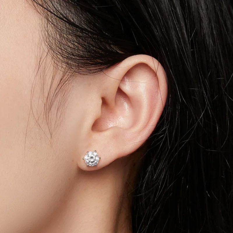 (bilde for) Pandora Style 1 karat Moissanite øredobber - MSE021-S - Vis 4