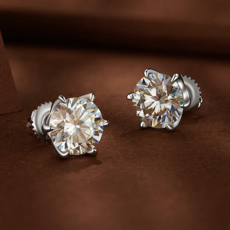 (bilde for) Pandora Style 2 karat Moissanite øredobber - MSE021-L - Vis 3