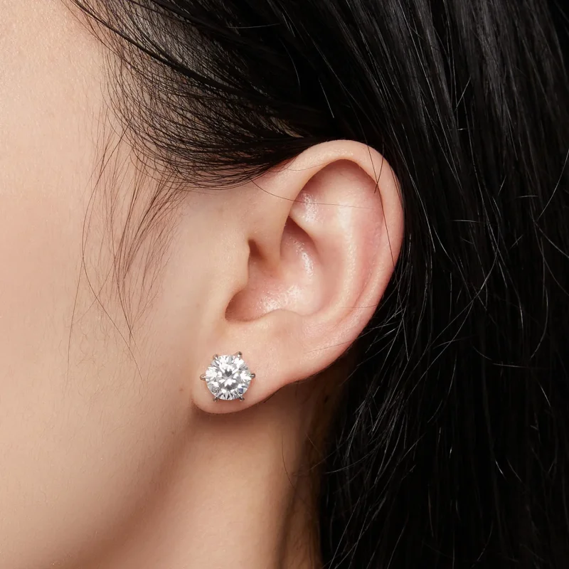 (bilde for) Pandora Style 2 karat Moissanite øredobber - MSE021-L - Vis 4