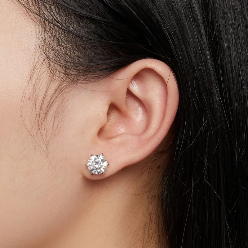 (bilde for) Pandora Style 2 karat Moissanite øredobber - MSE021-L - Vis 5