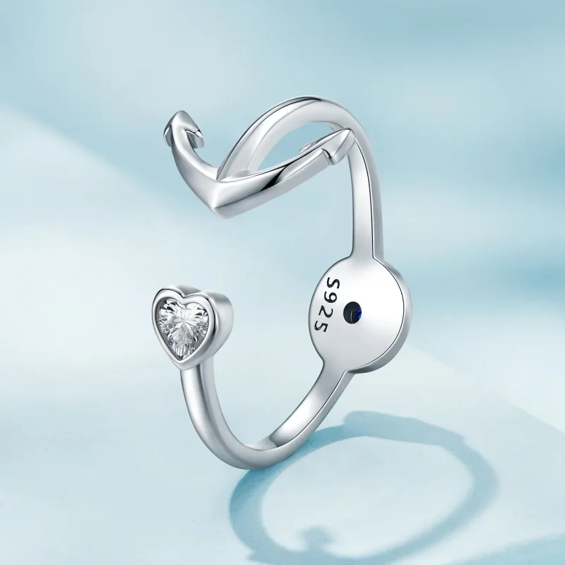 (bilde for) Pandora Style Ankerkompass Åpen Ring - SCR935 - Vis 2