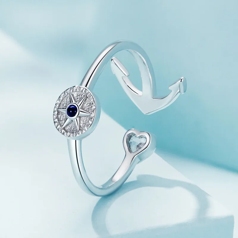 (bilde for) Pandora Style Ankerkompass Åpen Ring - SCR935 - Vis 4