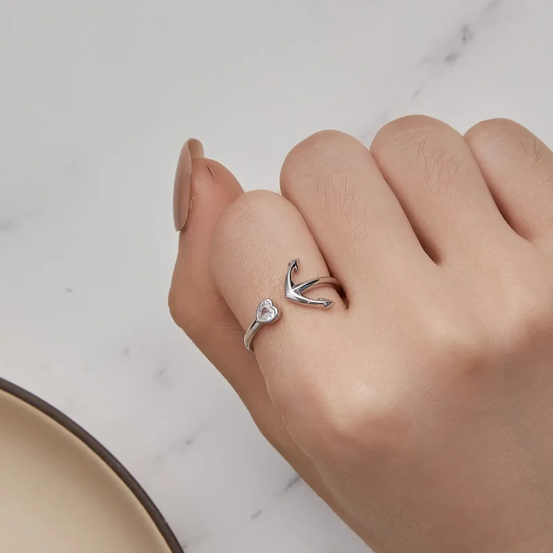 (bilde for) Pandora Style Ankerkompass Åpen Ring - SCR935 - Vis 8