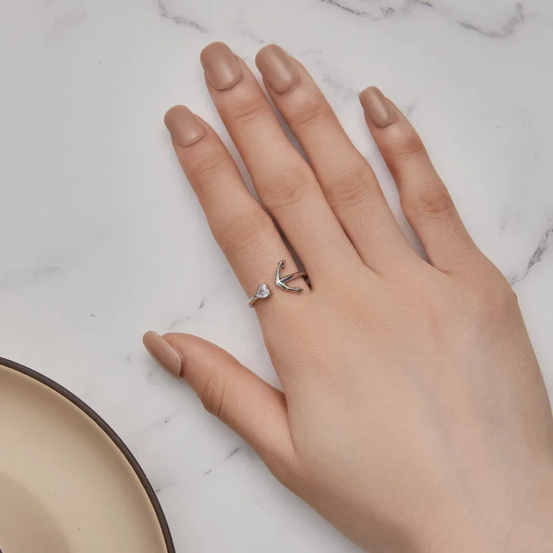 (bilde for) Pandora Style Ankerkompass Åpen Ring - SCR935 - Vis 9