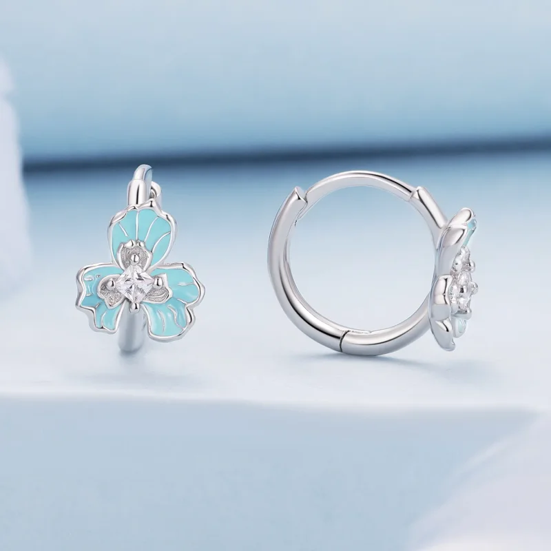 (bilde for) Pandora Style Blue Iris Hoops øredobber - BSE843 - Vis 2