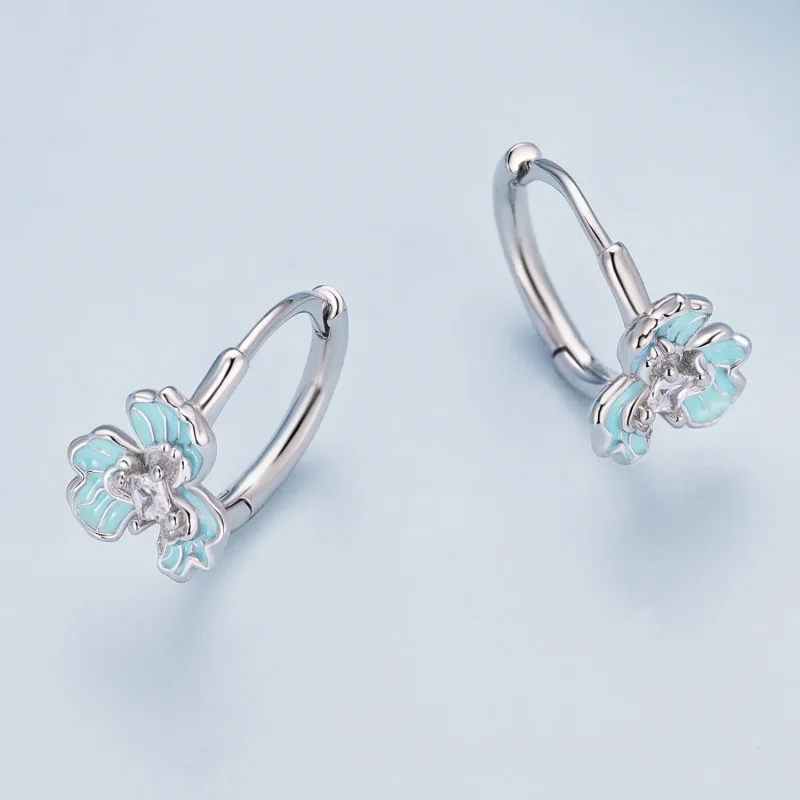 (bilde for) Pandora Style Blue Iris Hoops øredobber - BSE843 - Vis 3