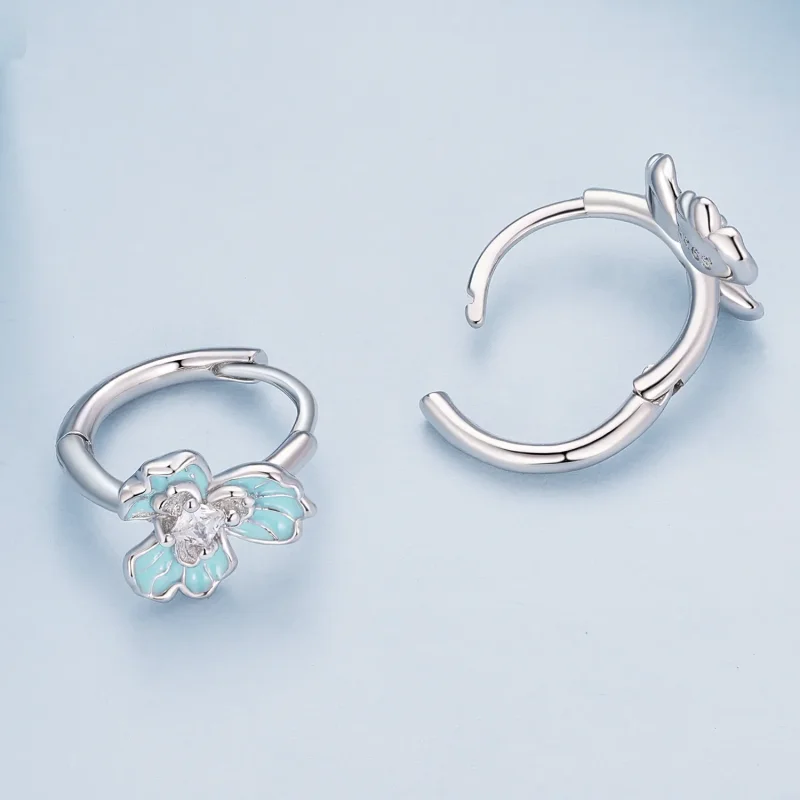 (bilde for) Pandora Style Blue Iris Hoops øredobber - BSE843 - Vis 4