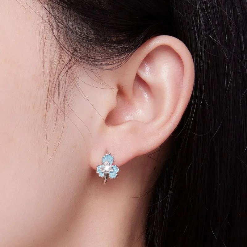 (bilde for) Pandora Style Blue Iris Hoops øredobber - BSE843 - Vis 6