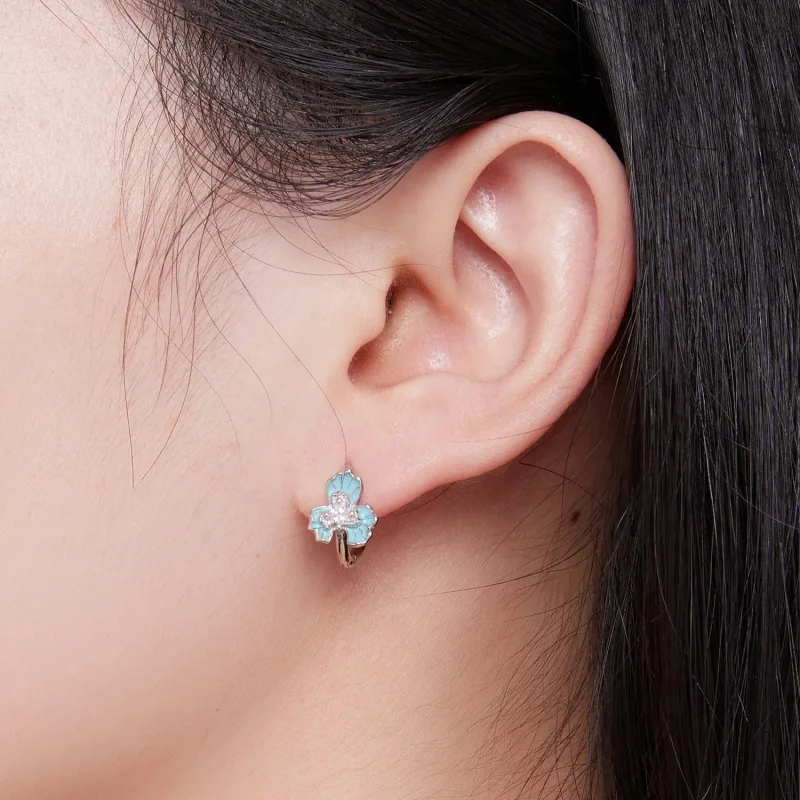 (bilde for) Pandora Style Blue Iris Hoops øredobber - BSE843 - Vis 7