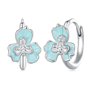 (bilde for) Pandora Style Blue Iris Hoops øredobber - BSE843