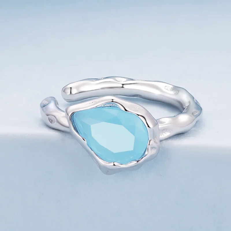 (bilde for) Pandora Style Blue Water Drop Ear clip - BSE846 - Vis 2