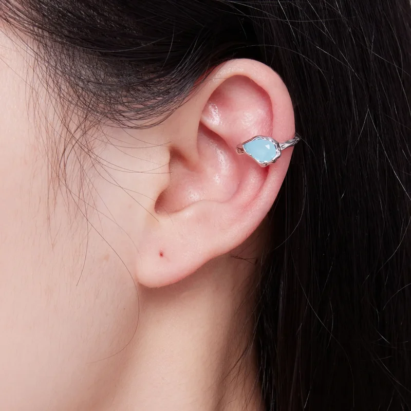 (bilde for) Pandora Style Blue Water Drop Ear clip - BSE846 - Vis 6