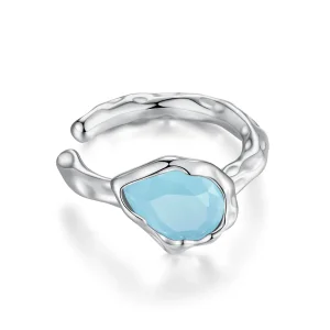 (bilde for) Pandora Style Blue Water Drop Ear clip - BSE846