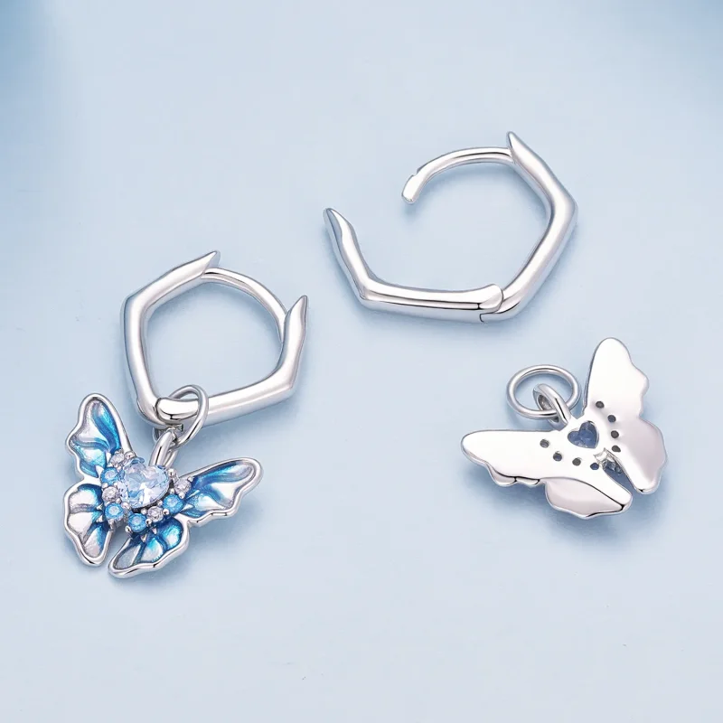 (bilde for) Pandora Style Butterfly Hoops øredobber - BSE845 - Vis 4