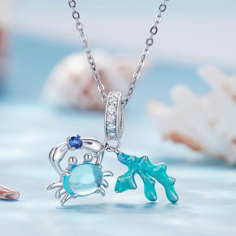 (bilde for) Pandora Style Crab Seaweed Anheng Charm - SCC2505 - Vis 2