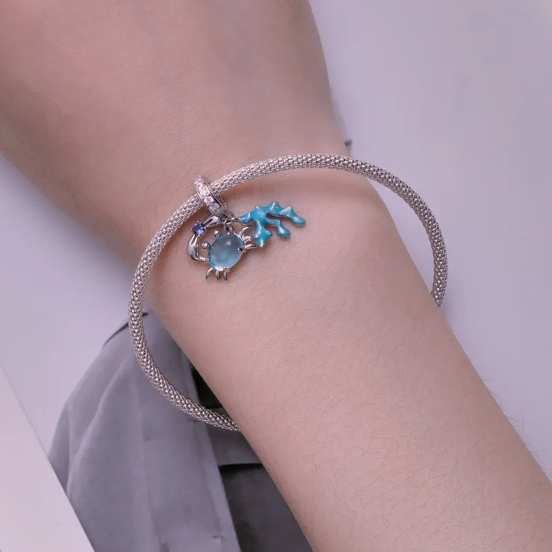 (bilde for) Pandora Style Crab Seaweed Anheng Charm - SCC2505 - Vis 5