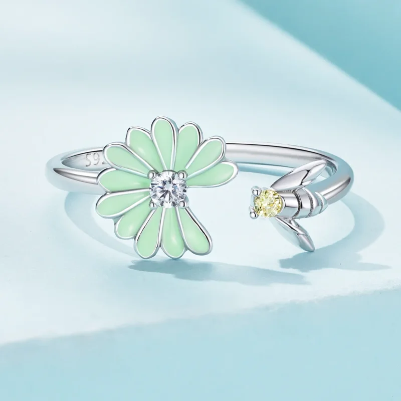 (bilde for) Pandora Style Daisy Bee Open Ring - SCR929 - Vis 3