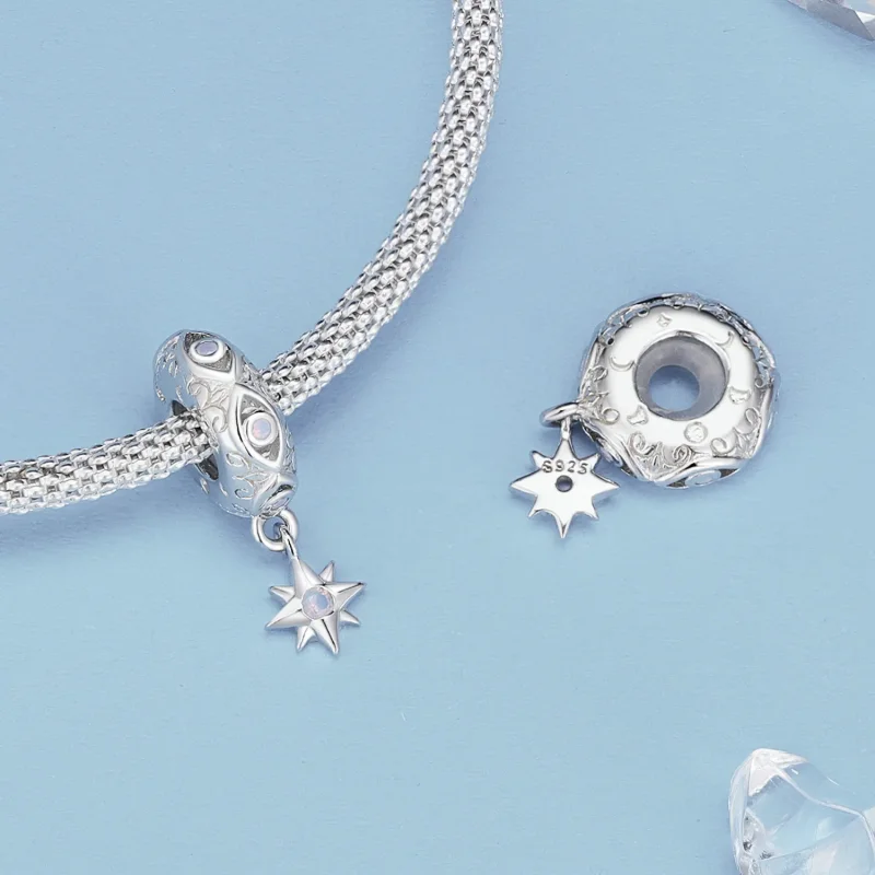 (bilde for) Pandora Style Devil's Eye Star Spacer Charm - BSC857 - Vis 4