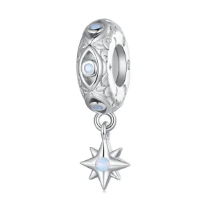 (bilde for) Pandora Style Devil's Eye Star Spacer Charm - BSC857