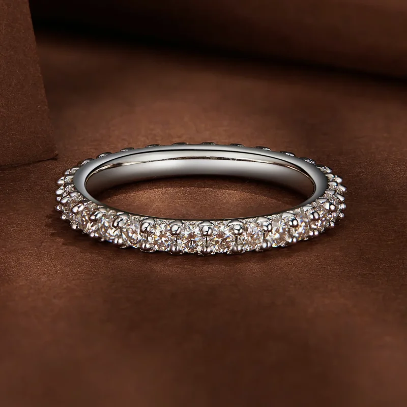 (bilde for) Pandora Style Fin Moissanite diamantring - MSR028 - Vis 3