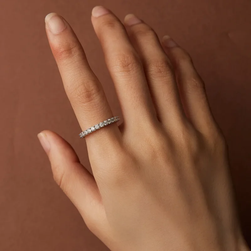 (bilde for) Pandora Style Fin Moissanite diamantring - MSR028 - Vis 6