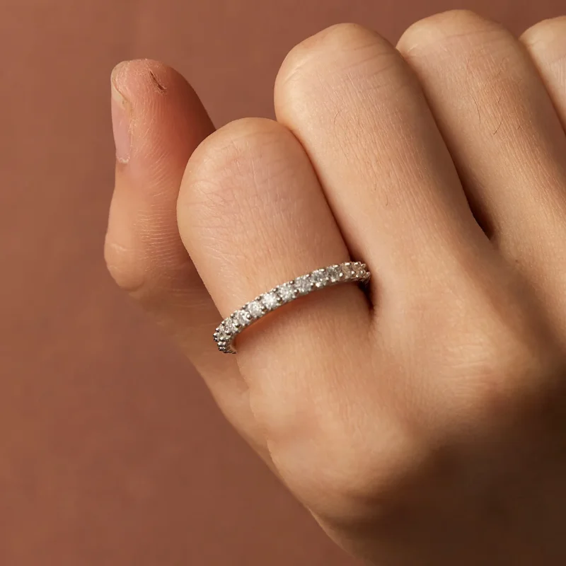 (bilde for) Pandora Style Fin Moissanite diamantring - MSR028 - Vis 7