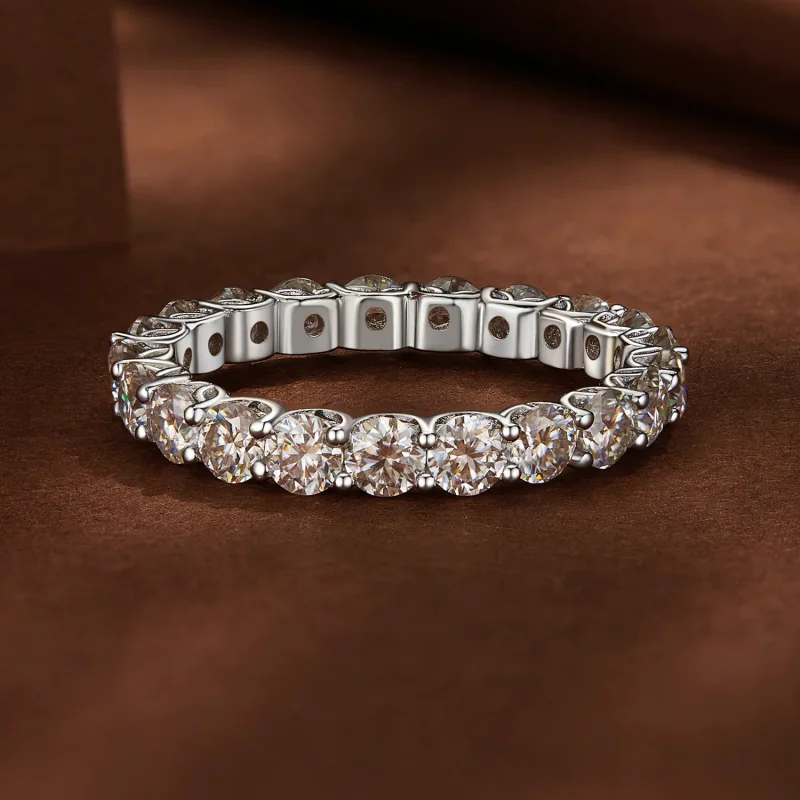 (bilde for) Pandora Style Fin Moissanite Ring - MSR029 - Vis 3