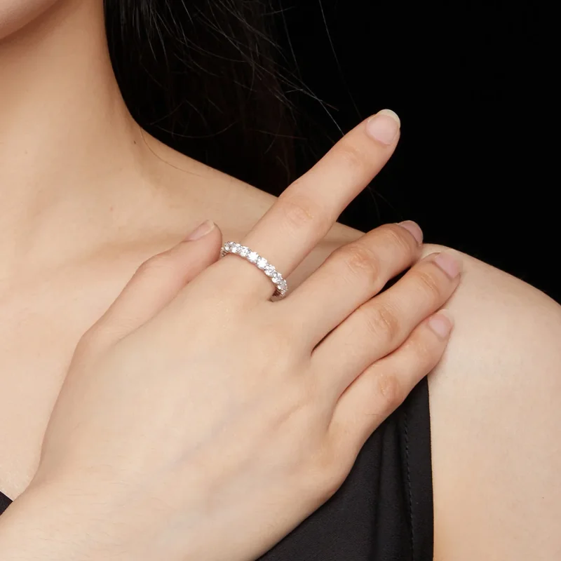 (bilde for) Pandora Style Fin Moissanite Ring - MSR029 - Vis 5