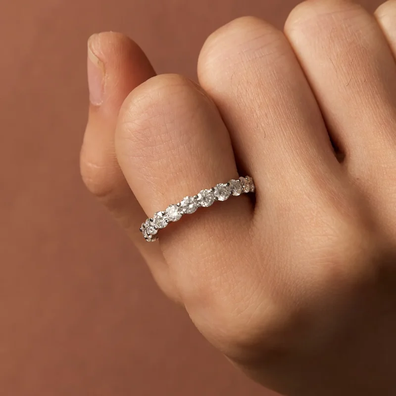 (bilde for) Pandora Style Fin Moissanite Ring - MSR029 - Vis 7