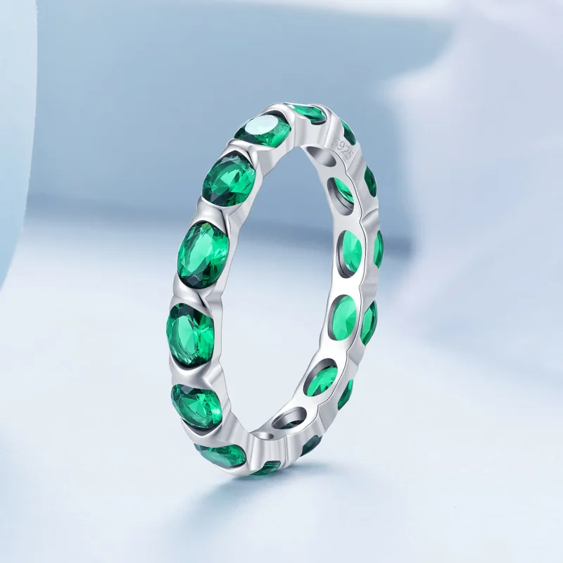 (bilde for) Pandora Style Full Pave Green Spinell Ring - BSR432 - Vis 2