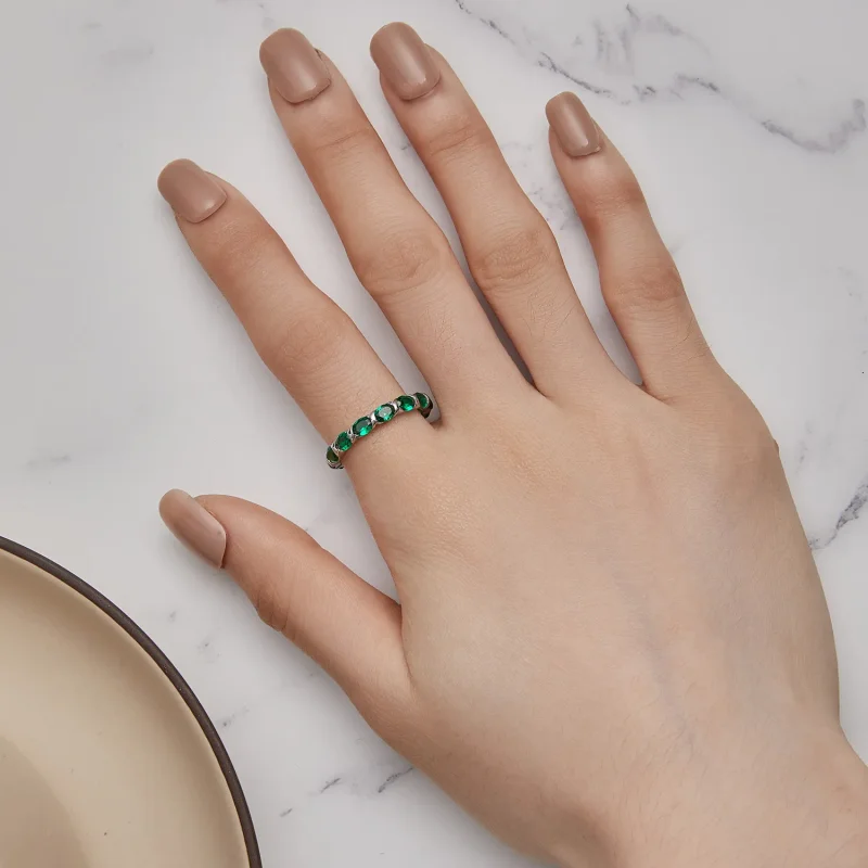 (bilde for) Pandora Style Full Pave Green Spinell Ring - BSR432 - Vis 4
