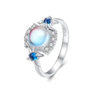 (bilde for) Pandora Style Gradient Moonstone Starfish Ring - BSR446
