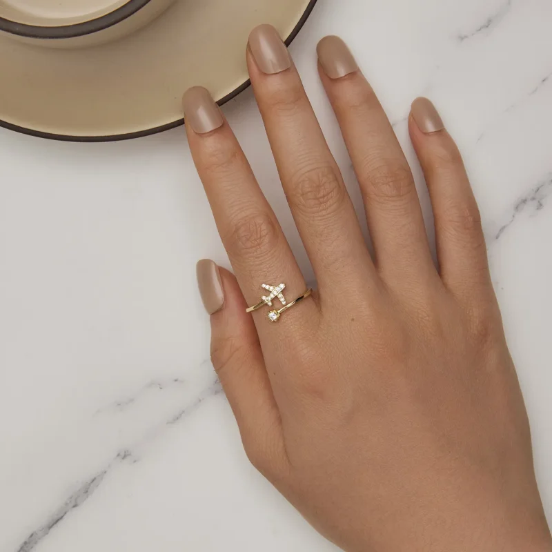 (bilde for) Pandora Style Gullbelagt Avstand Åpen Ring - SCR623-B - Vis 5