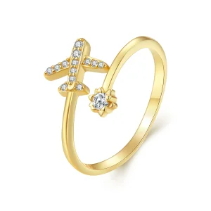 (bilde for) Pandora Style Gullbelagt Avstand Åpen Ring - SCR623-B