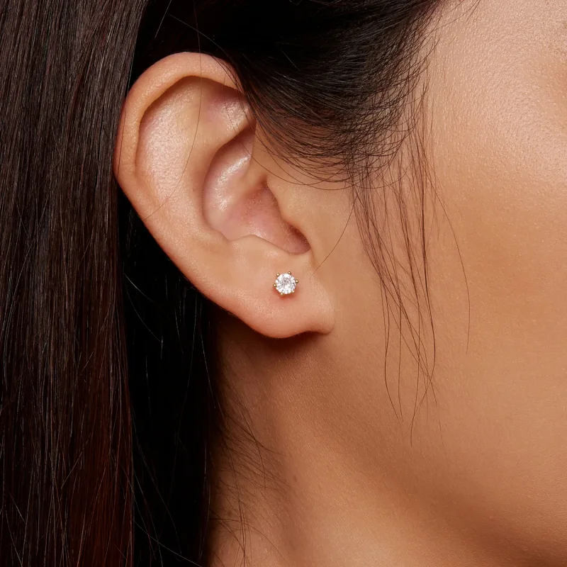 (bilde for) Pandora Style gullbelagte skinnende sirkon øredobber - BSE615-4B - Vis 4