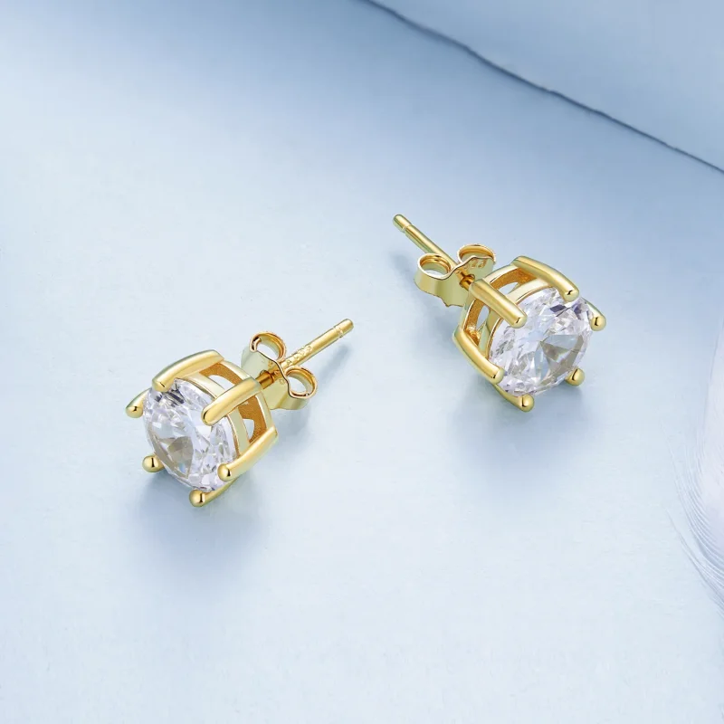 (bilde for) Pandora Style gullbelagte skinnende sirkon øredobber - BSE615-7B - Vis 3
