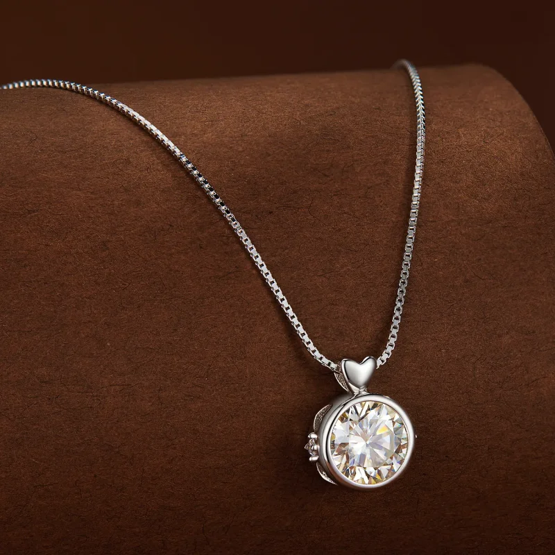 (bilde for) Pandora Style Halskjede med 1 karat Moissanite - MSN013 - Vis 2
