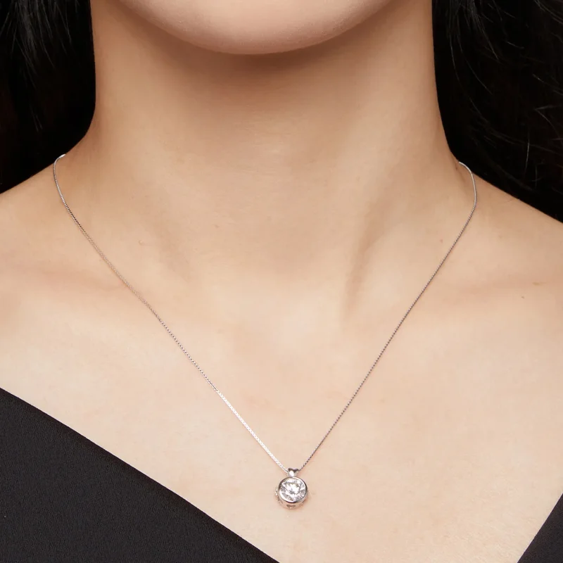 (bilde for) Pandora Style Halskjede med 1 karat Moissanite - MSN013 - Vis 5