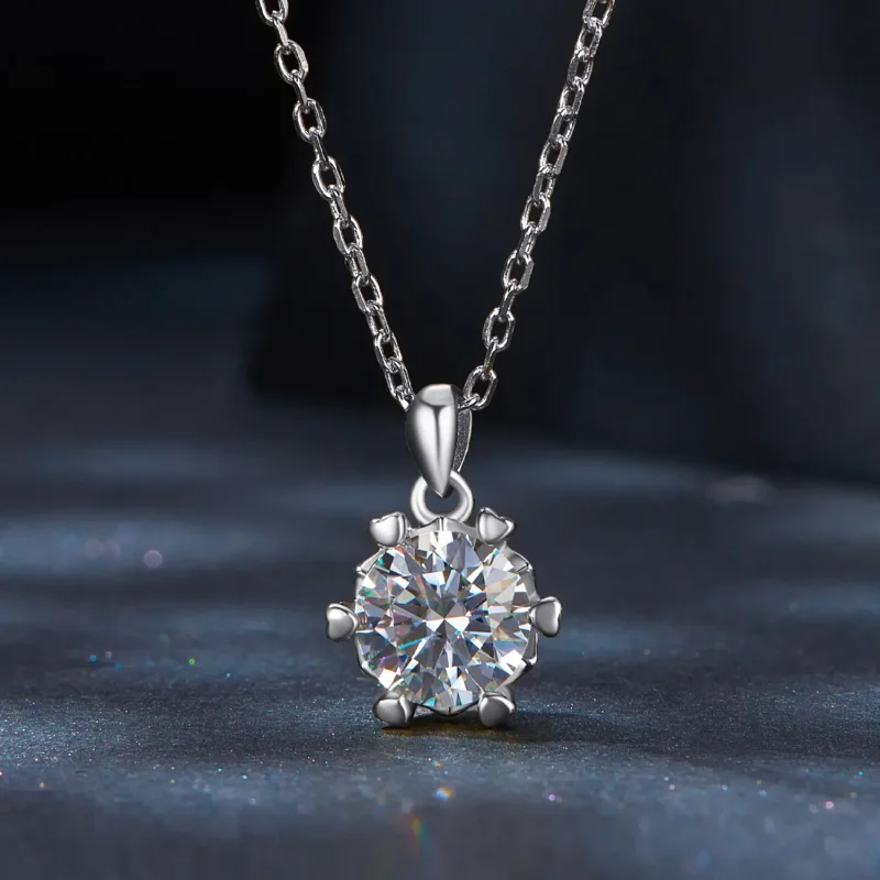 (bilde for) Pandora Style Halskjede med Luksus Moissanite - MSN006-A - Vis 3
