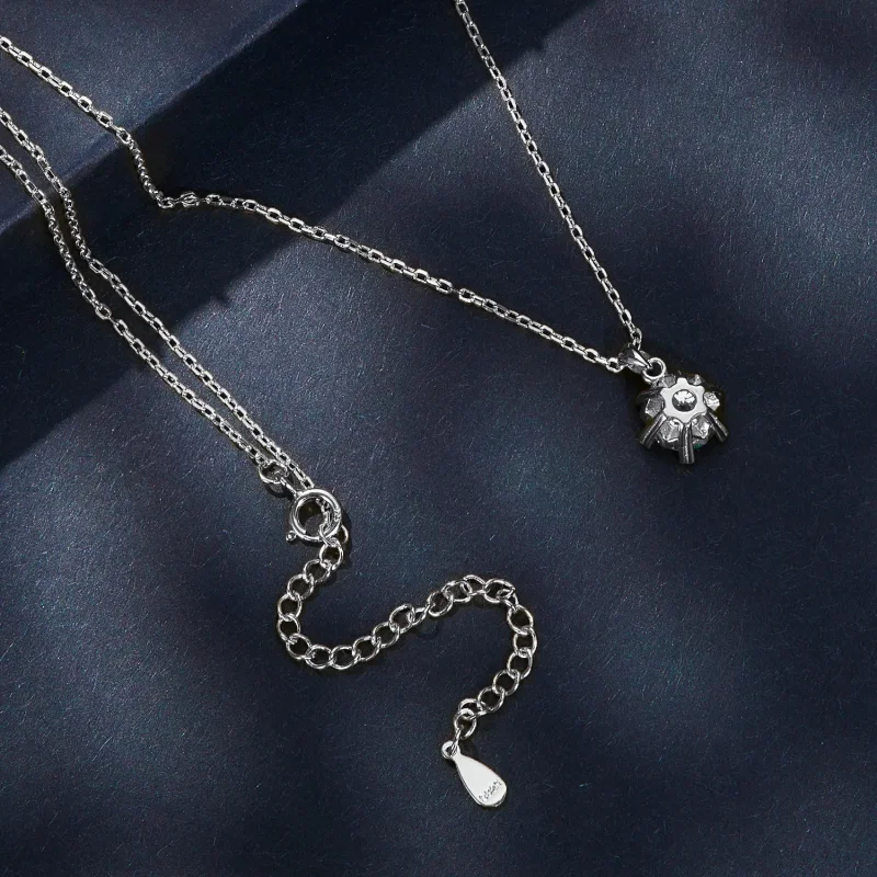 (bilde for) Pandora Style Halskjede med Luksus Moissanite - MSN006-A - Vis 4